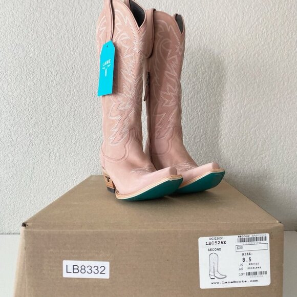 Lane SMOKESHOW Womens Cowboy Boots 8.5 Pink Western Cowgirl Mid Calf Pointed Toe - Picture 10 of 11